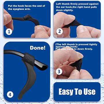 SMARTTOP Eyeglass Ear Grip-20 Pairs eye glasses ear grippers Anti-slip glasses holders for ears,Silicone Ear Hook,glasses ear grip Retainer for Sports Glasses,Sunglasses Reading Glasses