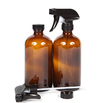 Vivaplex Stylish 16 oz Amber Glass Spray Bottles Set