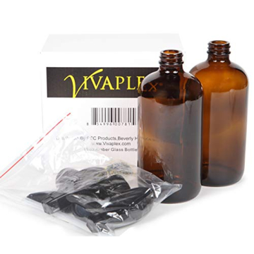 Vivaplex Stylish 16 oz Amber Glass Spray Bottles Set