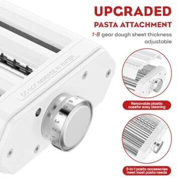 InnoMoon 3 in 1 Pasta Attachment for KitchenAid Stand Mixer