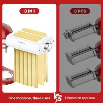InnoMoon 3 in 1 Pasta Attachment for KitchenAid Stand Mixer