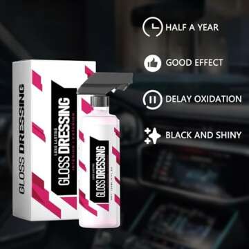Gloss Dressing - Plastic, Trim & Tire Dressing - Restore Faded Plastics, Gloss Dressing for Detailing, Plastic Restorer for Cars Ceramic Plastic Coating, Car Interior Cleaner (2pcs)