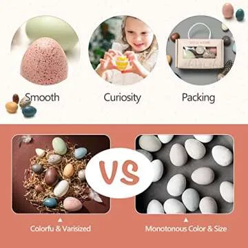 OESSUF Wooden Fake Eggs Easter Eggs Play Eggs for Toddlers Pretend Wood Egg Decor for Play Kitchen Artificial Decorative Eggs for Crafts Toy Food (12PCs)