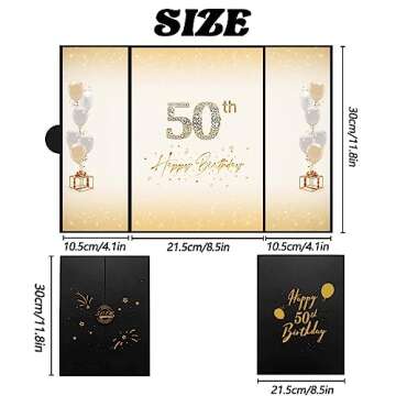 Crenics 50th Birthday Decorations Black and Gold, Creative 50th Birthday Guest Book Alternative, 50t...