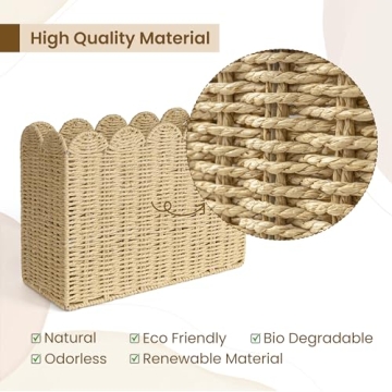 AELS Woven Natural Fibre Magazine Holder for Stylish Storage