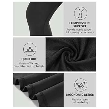 Roadbox Boys Compression Pants 2 Pack Ultra Soft Athletic Tights