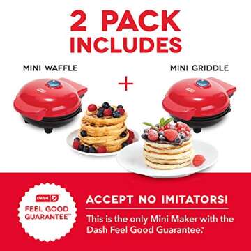 DASH Mini Maker Waffle Maker + Griddle - Compact & Versatile Kitchen Tool