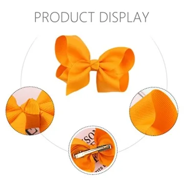 Hand-made Hair Bow Clips for Girls - 20 PC Set