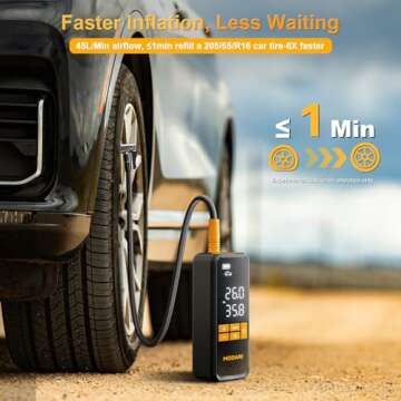 MODARI Tire Inflator Portable Air Compressor for Car - 5X Faster, 160 PSI, Compact & Reliable