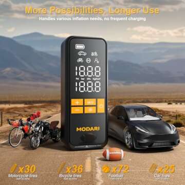 MODARI Portable Tire Inflator 5X Faster Performance