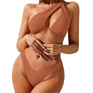 ZAFUL One Shoulder Underwired Bikini - High Cut Swimwear for Women