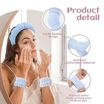 ATROCH Fluffy Spa Headband Set for Women – 4 Pcs