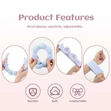 ATROCH Fluffy Spa Headband Set for Women – 4 Pcs