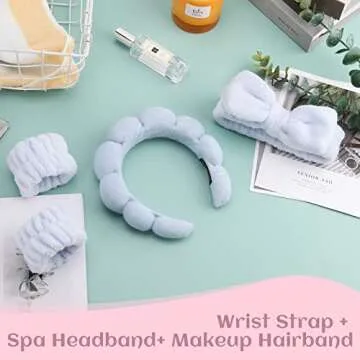 ATROCH Fluffy Spa Headband Set for Women – 4 Pcs