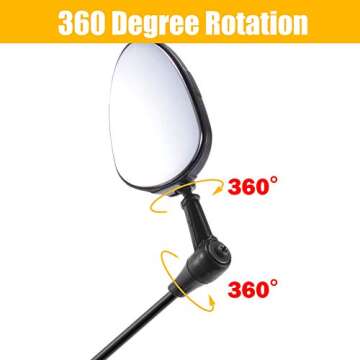PChero Bike Helmet Mirror, 360 Degree Adjustable Bicycle Cycling Rear View Helmet Mirror