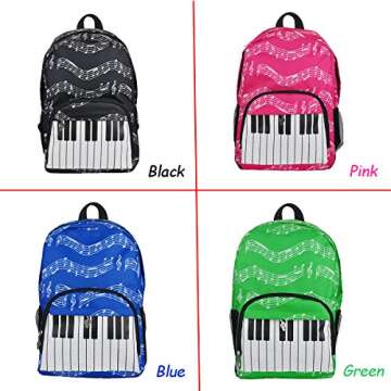 Piano Keys Music Note Backpacks,Waterproof Oxford Cloth Backpack,Outdoor/Travel Backpack for Women & Men,Shoulder Casual Travel Daypack Hiking Camping(Keyboard black)