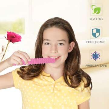 Sensory Chew Toys for Autistic Children, 4 Pack Silicone Chew Tube Teething Sticks Toys for Autism, ...