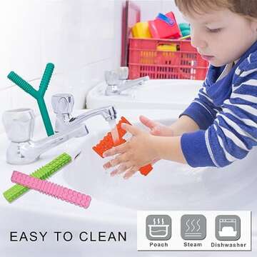 Sensory Chew Toys for Autistic Children, 4 Pack Silicone Chew Tube Teething Sticks Toys for Autism, ADHD, SPD, Chewies with Special Needs, Oral Motor Chewy Tool for Sensory Kids Chewer.