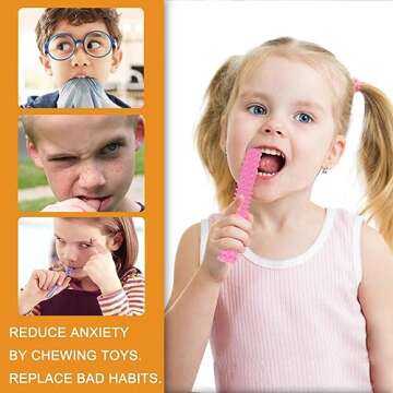 Sensory Chew Toys for Autistic Children, 4 Pack Silicone Chew Tube Teething Sticks Toys for Autism, ADHD, SPD, Chewies with Special Needs, Oral Motor Chewy Tool for Sensory Kids Chewer.