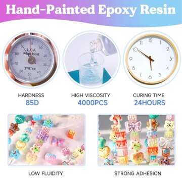 LET'S RESIN EPOXY RESIN Hand-Painted Epoxy Resin Kit, 24OZ High Viscosity Resin,Casting Resin with M...