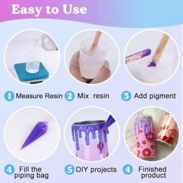 LET'S RESIN EPOXY RESIN Hand-Painted Epoxy Resin Kit, 24OZ High Viscosity Resin,Casting Resin with Mica Powder,Resin Supplies for DIY Painted Beads,Jewelry Making,Bracelet Making