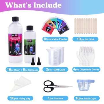 LET'S RESIN EPOXY RESIN Hand-Painted Epoxy Resin Kit, 24OZ High Viscosity Resin,Casting Resin with Mica Powder,Resin Supplies for DIY Painted Beads,Jewelry Making,Bracelet Making