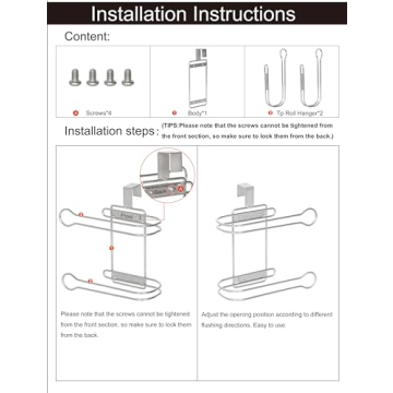 TQVAI Stainless Steel Over Tank Toilet Paper Holder Chrome