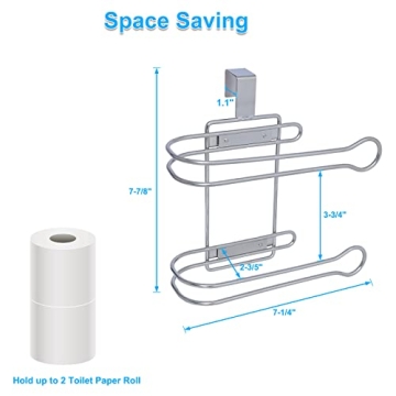 TQVAI Stainless Steel Over Tank Toilet Paper Holder Chrome