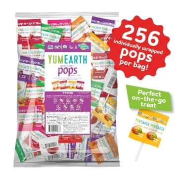 YumEarth Organic Vitamin C Pops Variety Pack, 250 Fruit Flavored Favorites Lollipops, Allergy Friend...