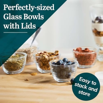 Libbey Small Glass Prep Bowl Set 8 Count - Versatile Glass Containers