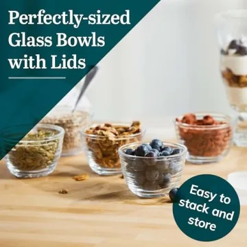 Libbey Small Glass Prep Bowl Set 8 Count - Versatile Glass Containers