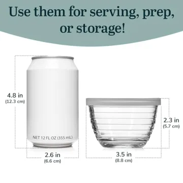 Libbey Small Glass Prep Bowl Set 8 Count - Versatile Glass Containers