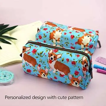 LParkin Cute Corgi Pencil Case Pouch - Stylish & Functional