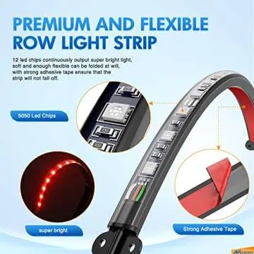 Nilight USB Interior Car Lights with App Control Light Strips