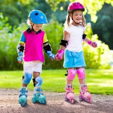 HYKID Toddler Roller Skates, 4 Adjustable Sizes, Fun Illuminating, Safety Three-Point Type, Breathable Upper, Beginners' Roller Skates for Girls Boys Kids (Charming Viola, XS-Small,8-10.5)