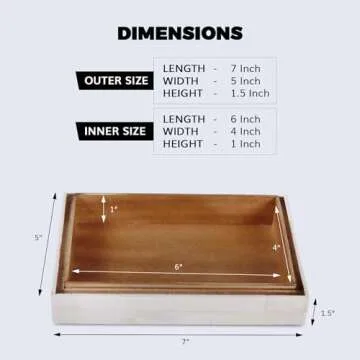 Handicrafts Home Handmade Classic Pattern Decorative Box - Storage Organizer, Decor Centrepiece, Memory Keepsakes, Home Decor - Boho Style Treasure Box, Multipurpose Gift - White Bone Inlay, 5x7x1.5