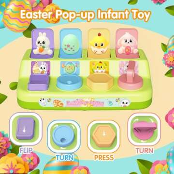 ShyLizard Easter Pop Up Toys for Toddlers, Toddler Toys for Easter Bakset Stuffers, Early Educational Toys, Interactive Pop Up Easter Toys, Easter Toddler Toys for Boys and Girls Age 18+ Months