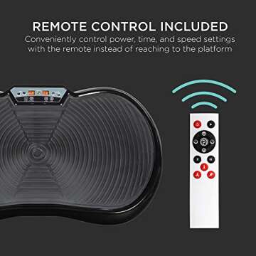 Best Choice Products Vibration Plate Exercise Machine Full Body Fitness Platform for Weight Loss & Toning w/Resistance Bands, 10 Preset Workouts, Remote Control - Black