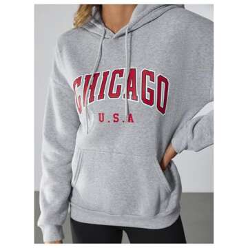 SOLY HUX Women's Oversized Sweatshirts Graphic Vintage Hoodie Cute Los Angeles California Pullover Crewneck Fashion Outfits Grey Graphic L