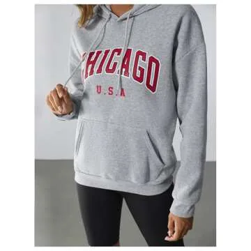 SOLY HUX Women's Oversized Sweatshirts Graphic Vintage Hoodie Cute Los Angeles California Pullover Crewneck Fashion Outfits Grey Graphic L