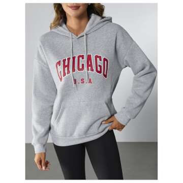 SOLY HUX Women's Oversized Sweatshirts Graphic Vintage Hoodie Cute Los Angeles California Pullover Crewneck Fashion Outfits Grey Graphic L