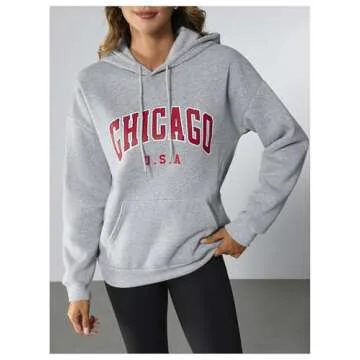 SOLY HUX Women's Oversized Sweatshirts Graphic Vintage Hoodie Cute Los Angeles California Pullover Crewneck Fashion Outfits Grey Graphic L