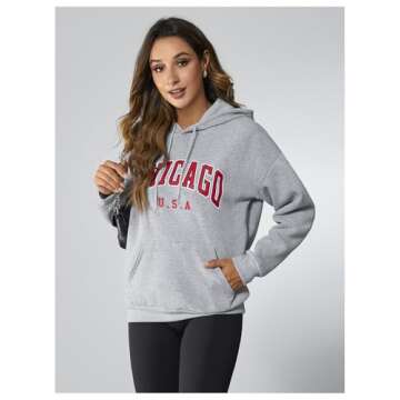 SOLY HUX Women's Oversized Sweatshirts Graphic Vintage Hoodie Cute Los Angeles California Pullover Crewneck Fashion Outfits Grey Graphic L