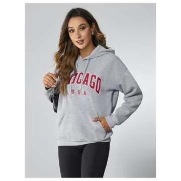 SOLY HUX Women's Oversized Sweatshirts Graphic Vintage Hoodie Cute Los Angeles California Pullover Crewneck Fashion Outfits Grey Graphic L