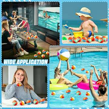 Hungdao 36 Pcs Beach Stress Balls 2.5 Inch Mini Relief Stress Ball Rainbow Beach Swimming Pool Game Toy Foam Sports Toys with Storage Bag for Summer Birthday Party Favor