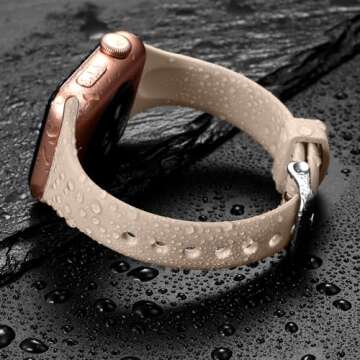 Laffav Slim Band Compatible with Apple Watch 40mm 38mm 41mm 44mm 42mm 45mm 46mm 49mm for Women Men, Soft Silicone Narrow Thin Sport Replacement Strap for iWatch Series 10 9 8 7 6 5 4 3 2 1 Ultra SE