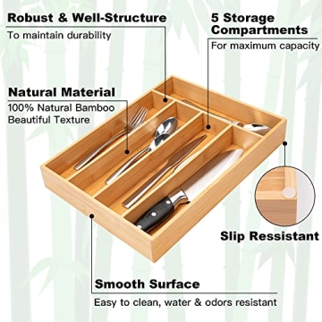 Organize Kitchen Utensils with Besilord Bamboo Organizer