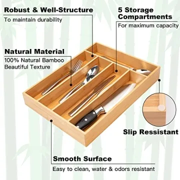 Organize Kitchen Utensils with Besilord Bamboo Organizer