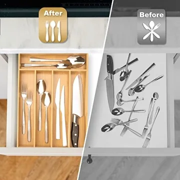 Organize Kitchen Utensils with Besilord Bamboo Organizer