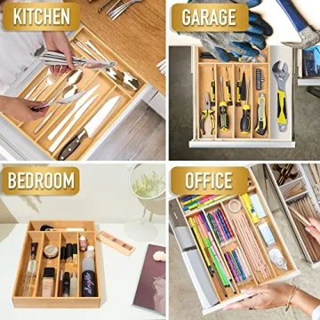 Organize Kitchen Utensils with Besilord Bamboo Organizer